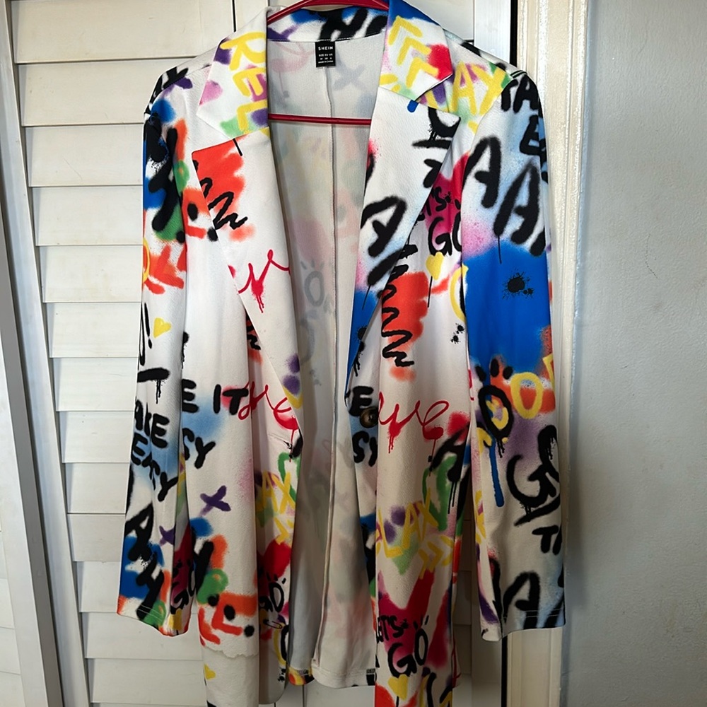 Paint word splash blazer